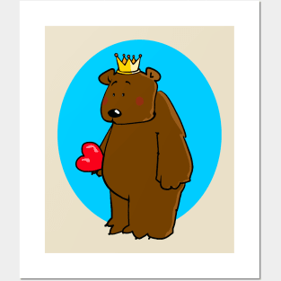 Bear King in Love Posters and Art